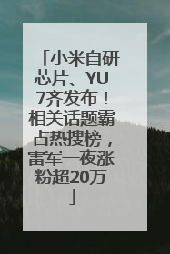 小米自研芯片、YU7齐发布！相关话题霸占热搜榜，雷军一夜涨粉超20万